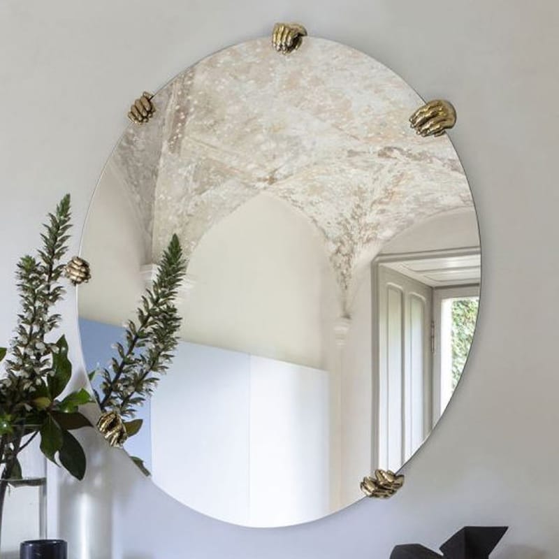 Décoration - Miroirs - Miroir Selfie or métal / Rond - Ø 130 cm - Mogg - Rond / Laiton - Laiton massif, Verre