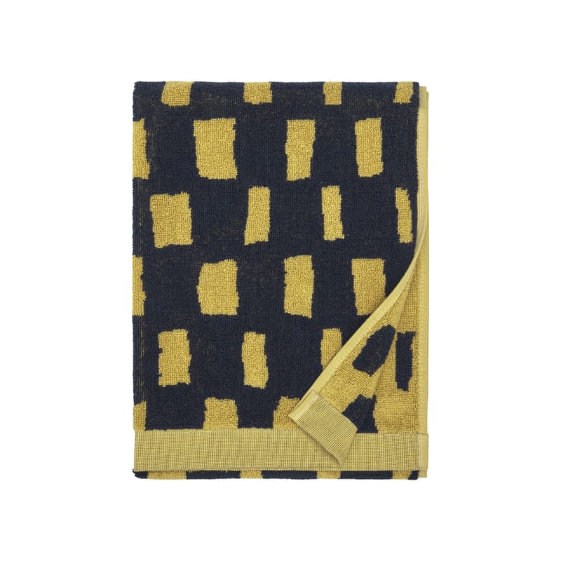 Dossiers - Les bonnes affaires - Serviette de toilette Iso Noppa tissu jaune / 50 x 70 cm - Marimekko - Iso Noppa / Jaune, noir - Coton éponge