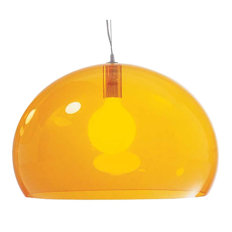 Luminaire - Suspensions - Suspension FL/Y plastique orange / Ø 52 cm - Kartell - orange - PMMA teinté dans la masse