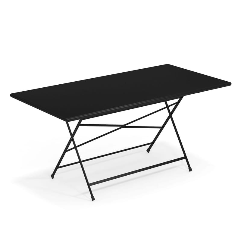 Jardin - Tables de jardin - Table pliante Arc en Ciel métal noir / 160 x 80 cm - Emu - Noir - Acier verni