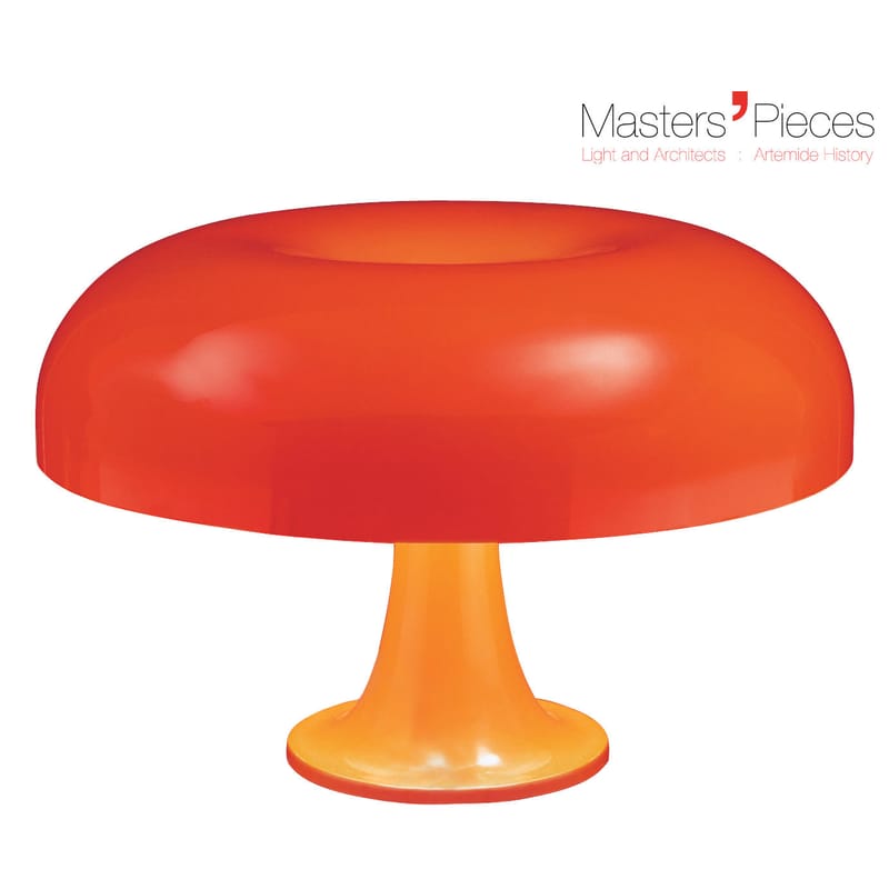 Luminaire - Lampes de table - Lampe de table Masters\' Pieces - Nesso plastique orange / 1967 - Ø 54 cm - Artemide - Orange - ABS