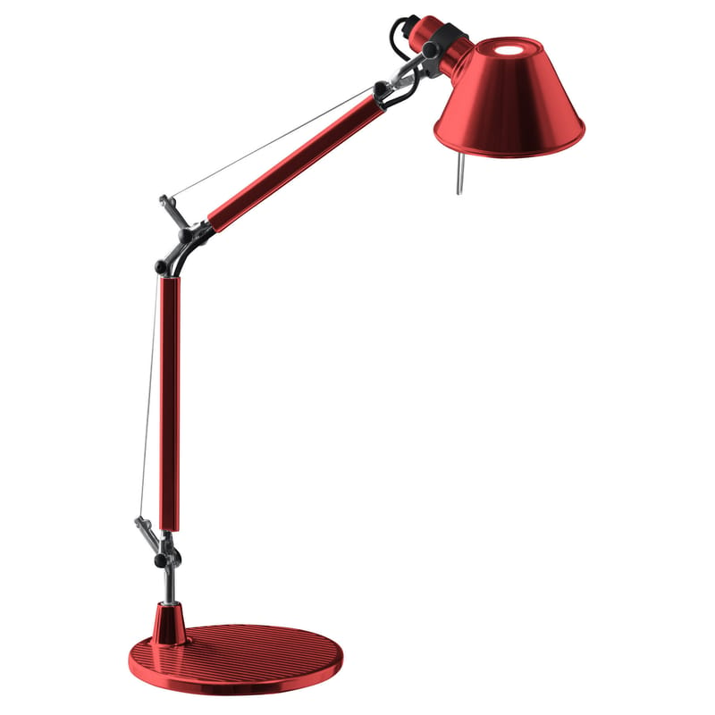 Luminaire - Lampes de table - Lampe de table Tolomeo Micro métal rouge / 1987 - Artemide - Rouge - Aluminium peint