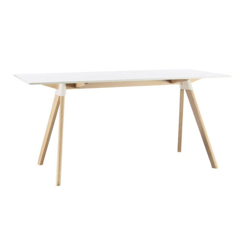 Furniture - Dining Tables - Butch - The Wild Bunch Rectangular table plastic material composite material white natural wood - Magis - White / Natural Wood legs - HPL, Natural beechwood, Polypropylene
