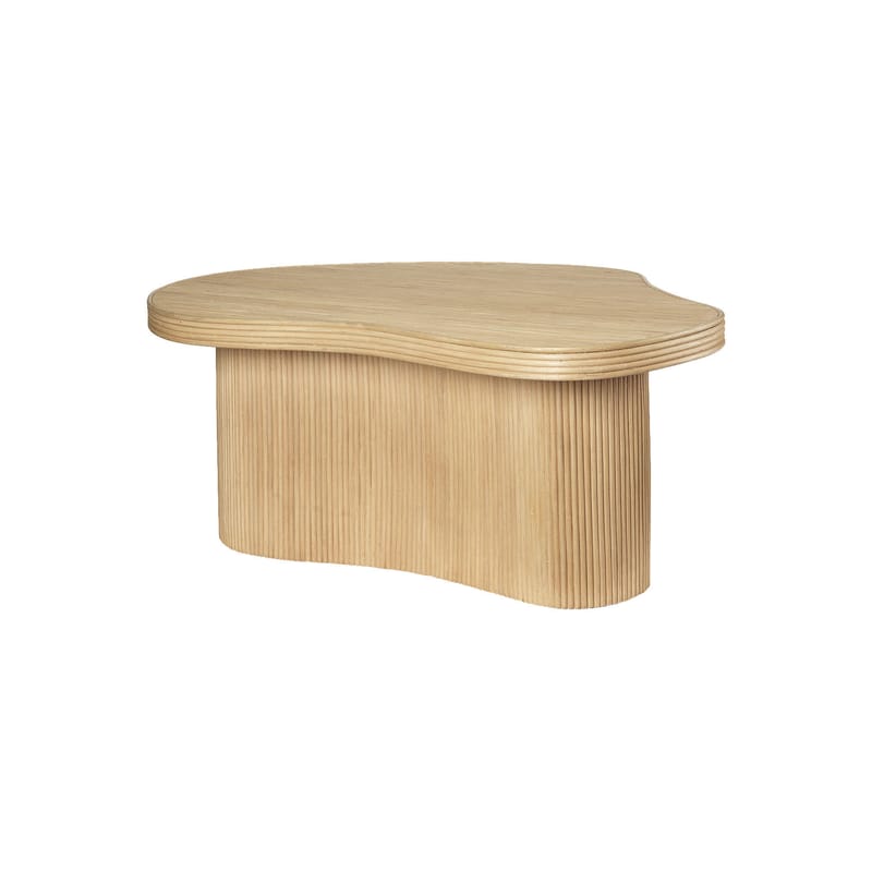 Mobilier - Tables basses - Table basse Isola fibre végétale bois naturel / 100 x 70 x H 40 cm - Rotin - Ferm Living - Rotin naturel - Contreplaqué, MDF, Rotin