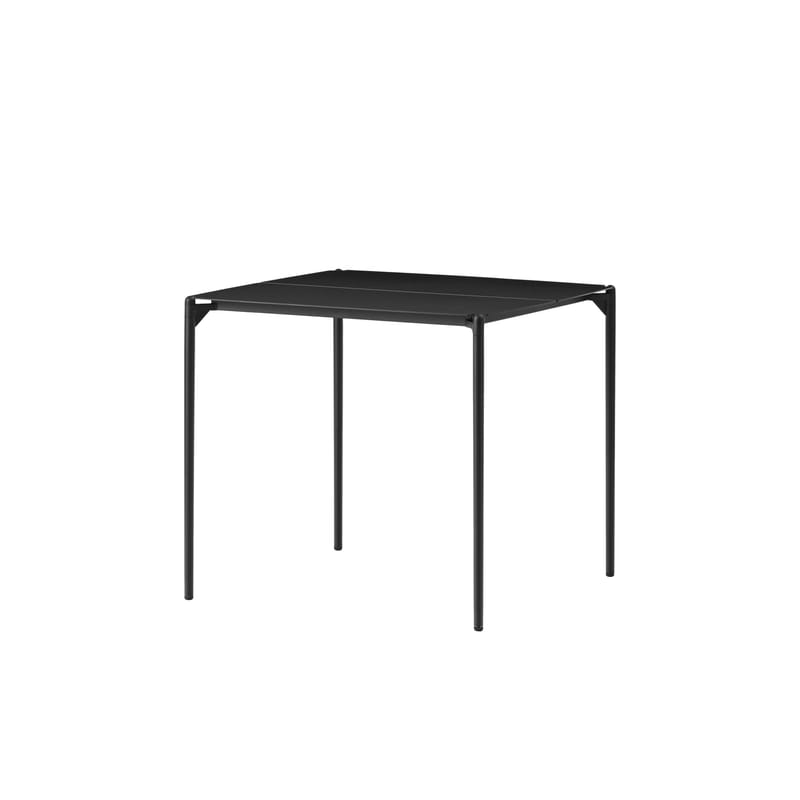 Jardin - Tables de jardin - Table carrée Novo métal noir / 80 x 80 cm - AYTM - Noir - Acier revêtement poudre, Aluminium revêtement poudre