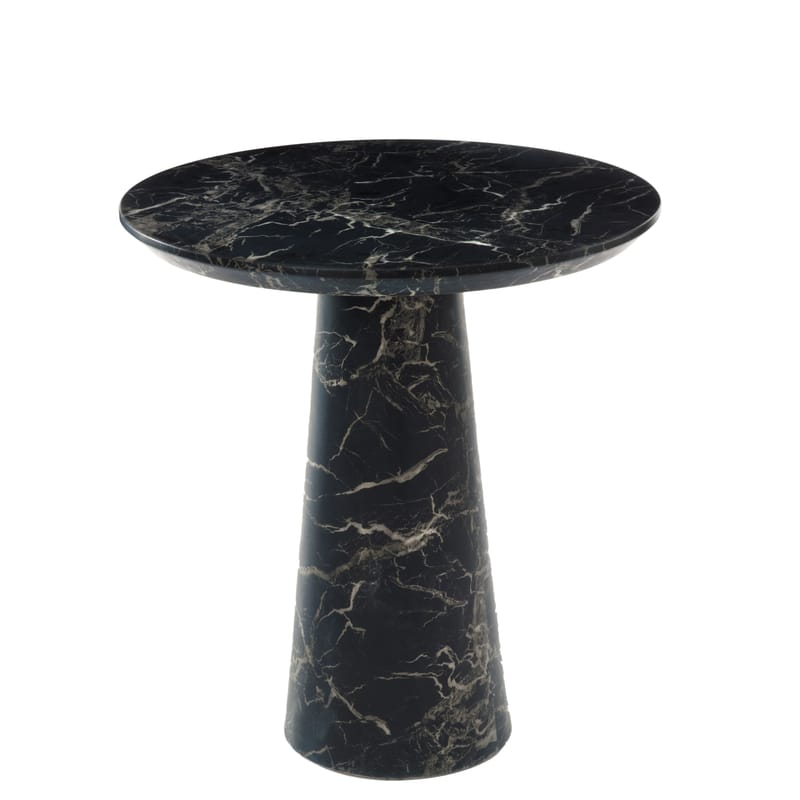 Mobilier - Tables - Table ronde Disc  / Ø 70 x H 75 cm - Résine aspect marbre - Pols Potten - Noir - MDF recouvert de résine