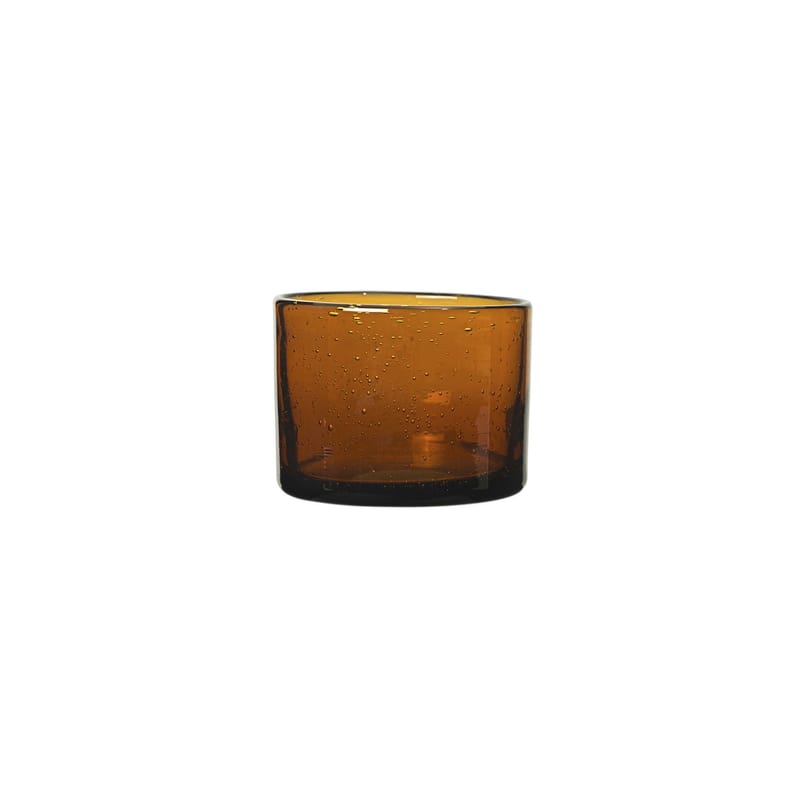 Table et cuisine - Verres  - Verre Oli Bas verre orange / Ø 8 x H 6 cm - Ferm Living - Ambre - Verre soufflé bouche
