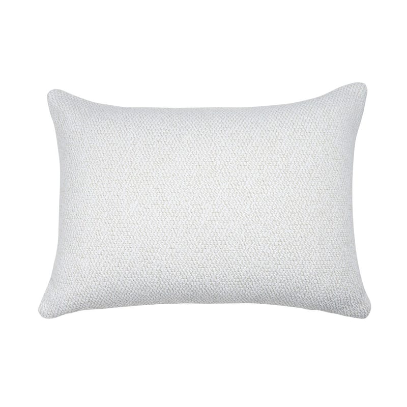 Décoration - Coussins - Coussin d\'extérieur Boucle tissu blanc / 60 x 40 cm - Ethnicraft - Blanc - Mousse, Tissu polypropylène