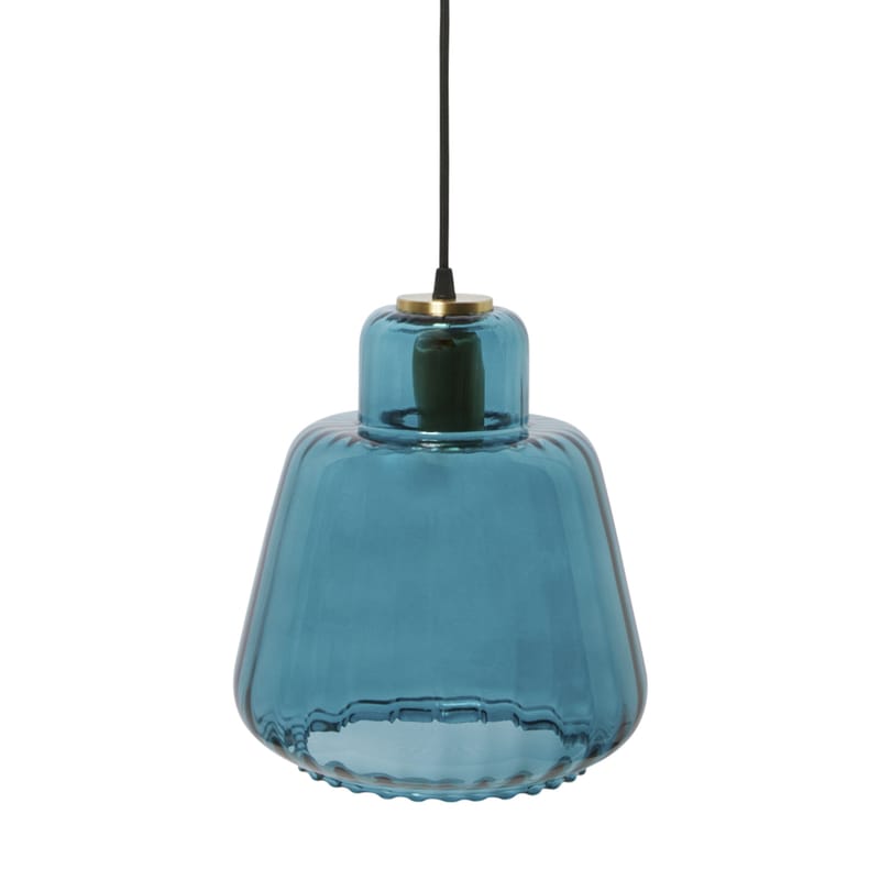Luminaire - Suspensions - Suspension Pure verre bleu / Ø 25,5 x H 27 cm - Maison Sarah Lavoine - Pure / Bleu Sarah - Verre soufflé bouche