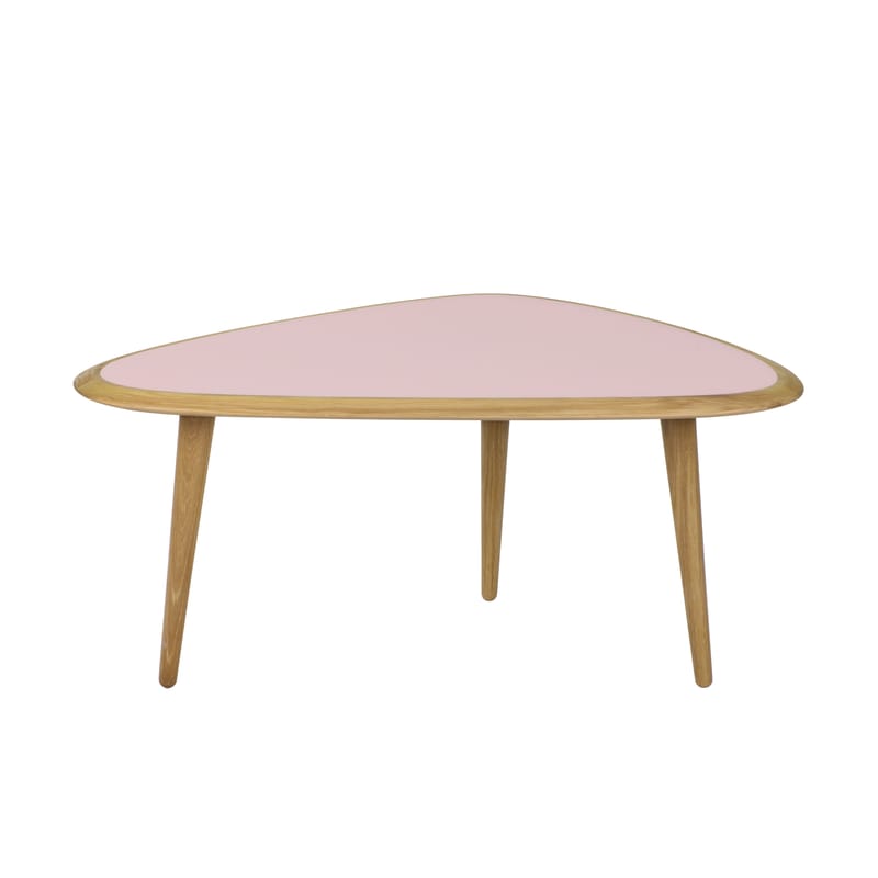 Mobilier - Tables basses - Table basse Small rose bois naturel / 85 x 53 cm - Laque - RED Edition - Rose laqué - Chêne massif, Laque traditionnelle