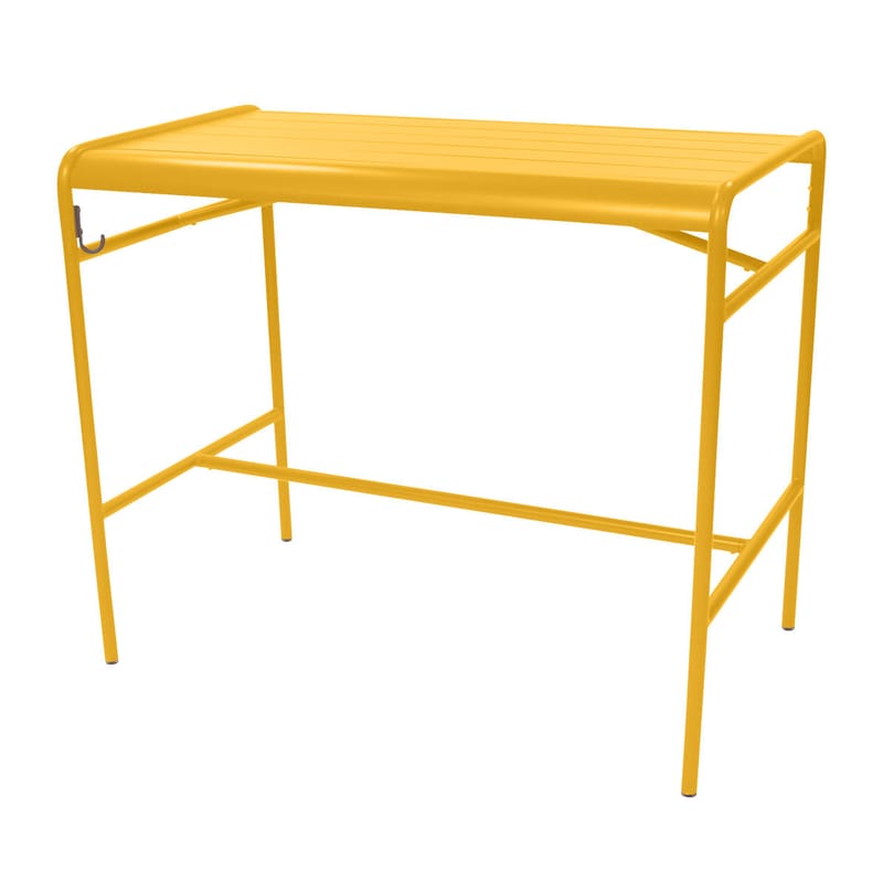 Mobilier - Mange-debout et bars - Table haute Luxembourg métal jaune / 4 personnes - 126 x 73 cm - Aluminium - Fermob - Miel texturé - Aluminium laqué