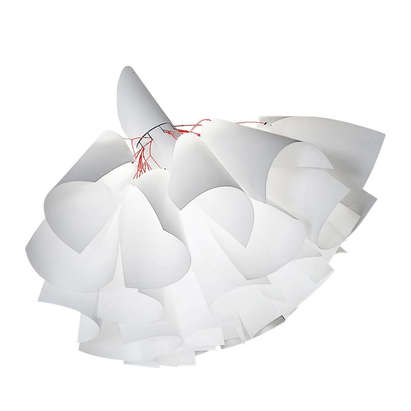 Luminaire - Appliques - Applique Tutu plastique blanc / Ø 55 cm - Papier synthétique - Panzeri - Ø 55 cm / Blanc & rouge - Aluminium peint, Papier synthétique