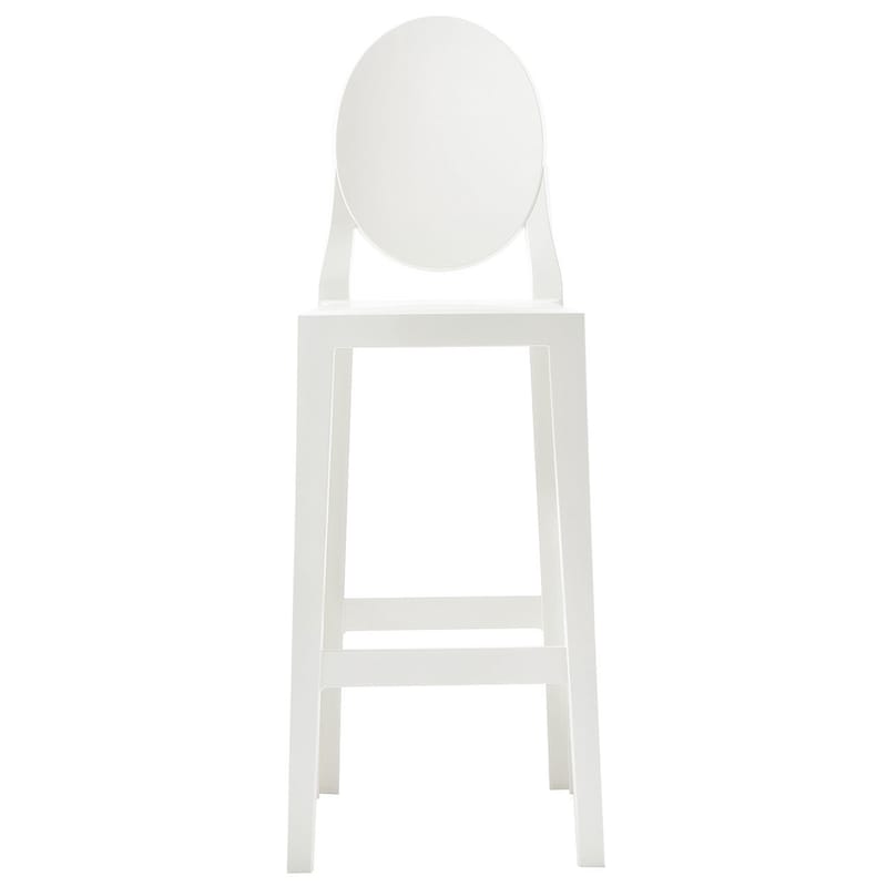 Furniture - Bar Stools - One more Bar chair plastic material white H 65cm - Plastic - Kartell - White - Polycarbonate