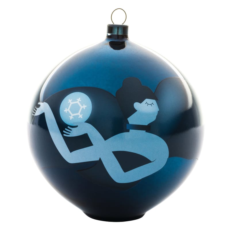 Décoration - Décorations de Noël - Boule de Noël Blue christmas verre bleu - Alessi - Danseuse - Verre soufflé décoré à la main