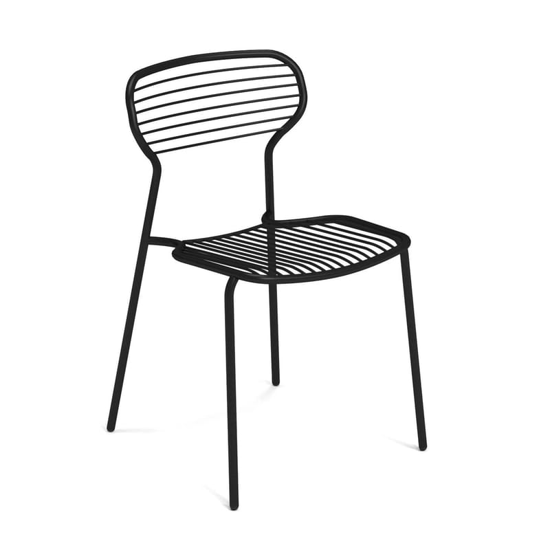 Mobilier - Chaises, fauteuils de salle à manger - Chaise empilable Apero métal noir - Emu - Noir - Acier verni