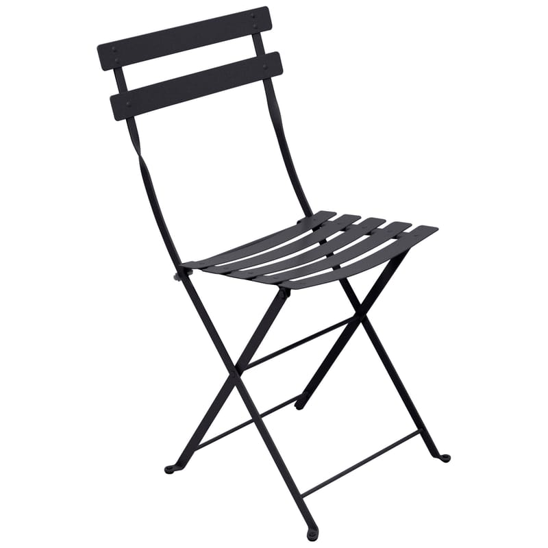 Mobilier - Chaises, fauteuils de salle à manger - Chaise pliante Bistro métal gris - Fermob - Carbone - Acier laqué