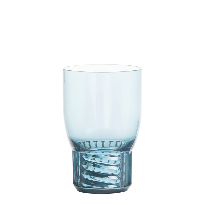 Tableware - Wine Glasses & Glassware - Trama Medium Glass plastic material blue / H 13 cm - Kartell - Sky blue - Technopolymer