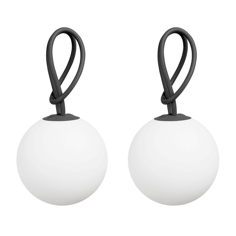 Tendances - Petits prix - Lampe extérieur sans fil rechargeable Bolleke LED plastique gris / Set de 2 - Fatboy - Anthracite - Polyéthylène, Silicone