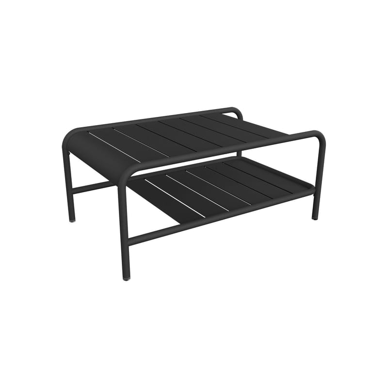 Mobilier - Tables basses - Table basse Luxembourg métal noir / 90 x 55 x H 38 cm - Fermob - Carbone - Aluminium
