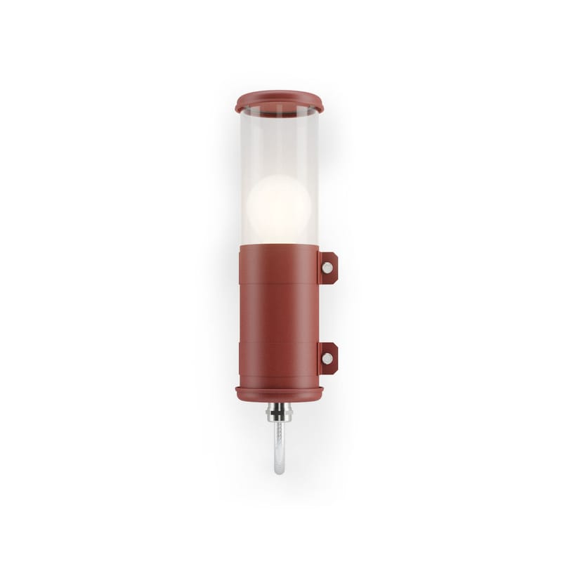 Luminaire - Appliques - Applique d\'extérieur Bendz / H 30cm - Transparent - SAMMODE STUDIO - Rouge Marsala - Acier inoxydable laqué, Polycarbonate