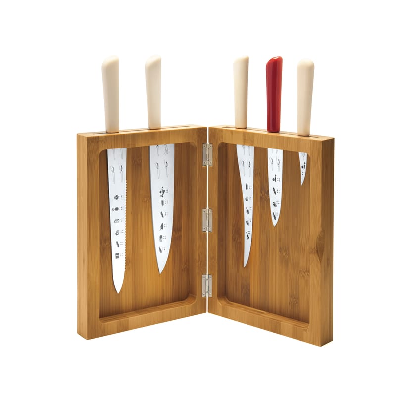Table et cuisine - Couteaux et planches à découper - Bloc à couteaux K-block bois naturel / Bambou - Alessi - Bloc couteaux - Bambou - Bambou