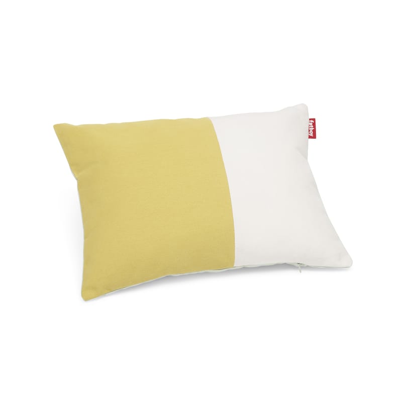 Décoration - Coussins - Coussin Pop Pillow tissu jaune vert beige / Coton - 50 x 37.5 cm - Fatboy - Blossom - Coton, Fibre de polypropylène