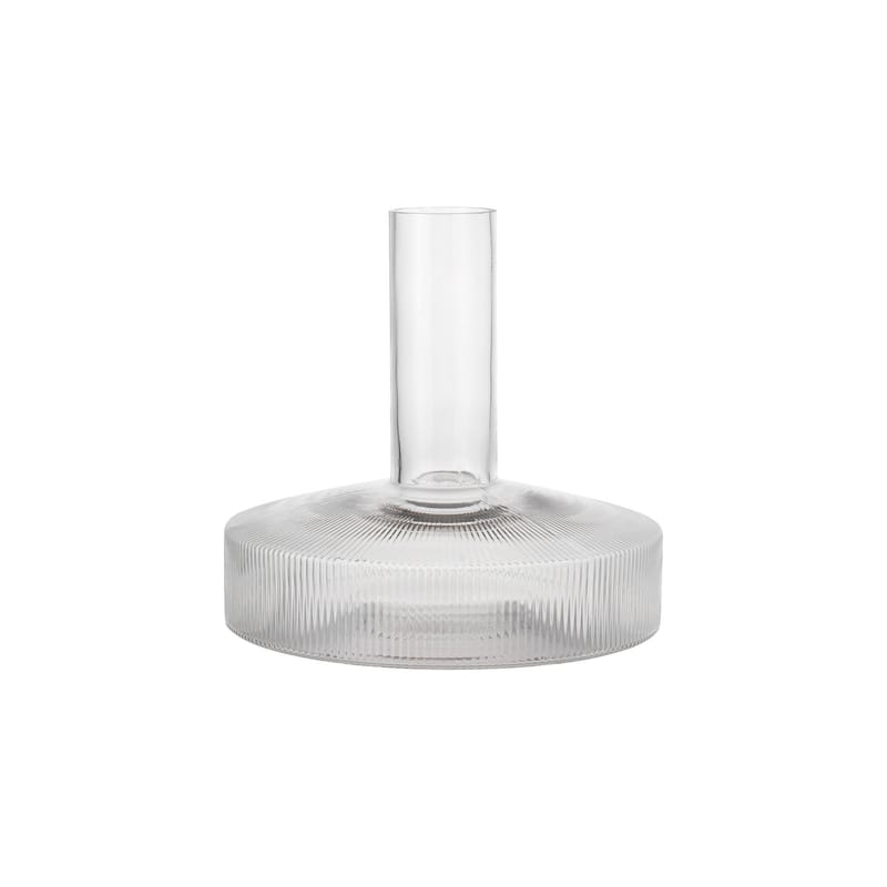 Table et cuisine - Carafes et décanteurs - Décanteur Ripple verre transparent / Décanteur - 1,1 Litre - Ferm Living - Transparent - Verre soufflé bouche