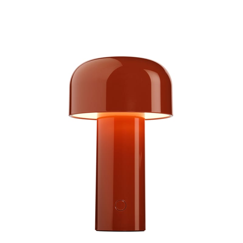 Icônes - Luminaires iconiques  - Lampe sans fil rechargeable Bellhop plastique rouge / USB - Barber & Osgerby, 2018 - Flos - Brique - Polycarbonate
