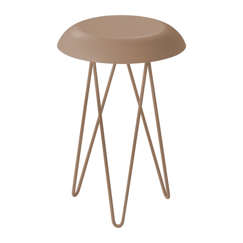 Mobilier - Tables basses - Table d\'appoint Meduse métal beige / Ø 30 x H 44 cm - Casamania - Beige - Acier inoxydable verni, Métal verni