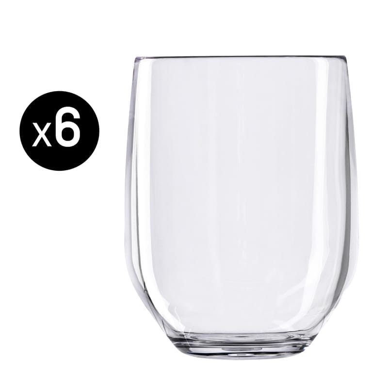 Table et cuisine - Verres  - Verre à whisky Vertical Party Beach plastique transparent / 42 cl - Lot de 6 - Italesse - Transparent - Policrystal 