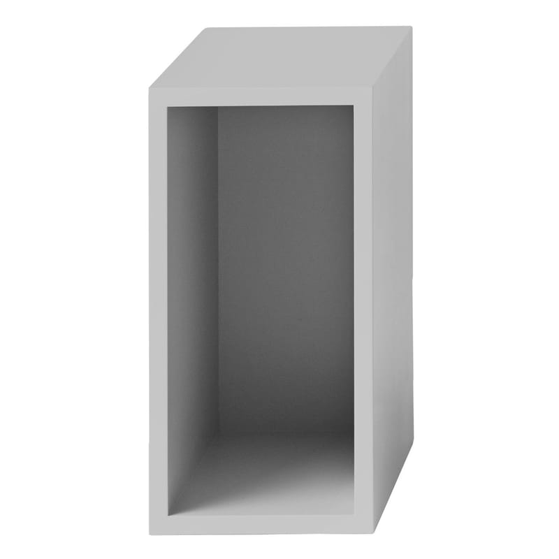 Mobilier - Etagères & bibliothèques - Etagère Stacked bois gris / Small rectangulaire 43x21 cm / Avec fond - Muuto - Gris clair - MDF peint