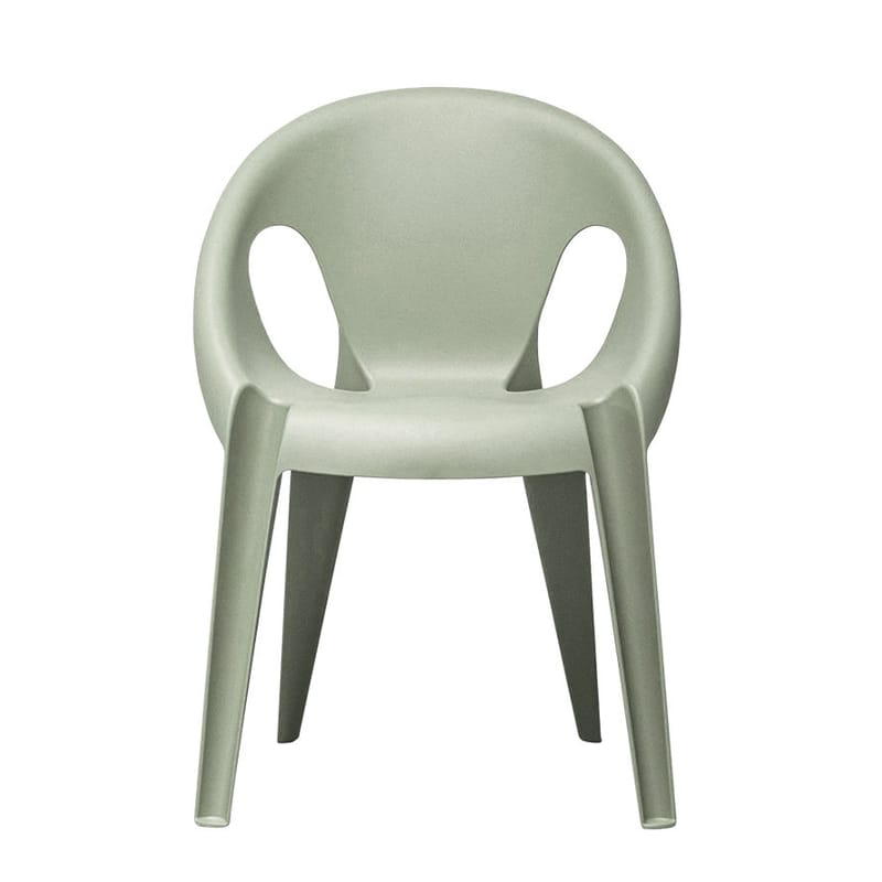 Mobilier - Chaises, fauteuils de salle à manger - Fauteuil empilable Bell plastique vert gris / Polypropylène recyclé (éco-conçu) - Konstantin Grcic, 2020 - Magis - Gris-vert Dawn - Polyrpopylène recyclé