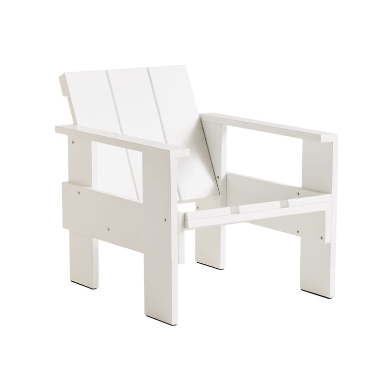 Mobilier - Fauteuils - Fauteuil lounge Crate Outdoor bois blanc / Gerrit Rietveld, 1934 - Hay - Blanc - Pin massif