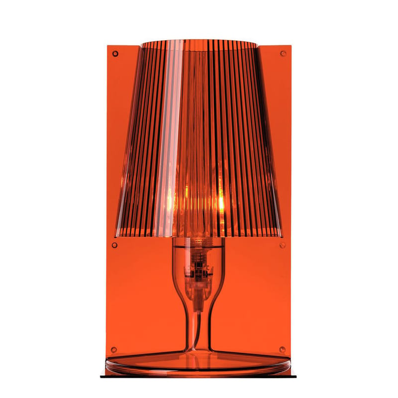 Luminaire - Lampes de table - Lampe de table Take plastique orange / Polycarbonate 2.0 - Ferruccio Laviani, 2003 - Kartell - Ambre - Polycarbonate 2.0