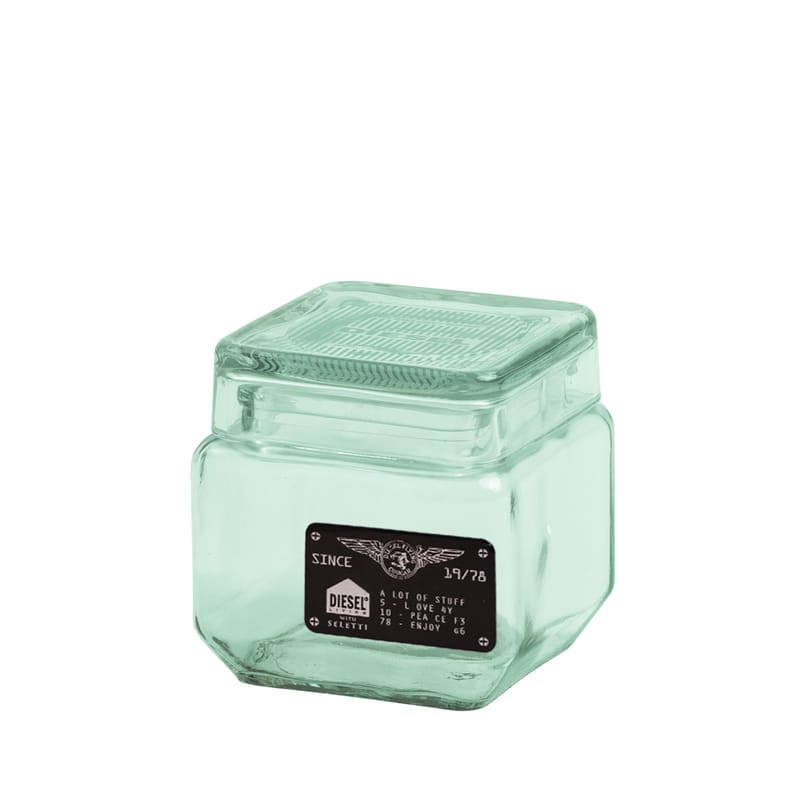 Table et cuisine - Boîtes et conservation - Pot Industrial Glass verre vert transparent /  L 11 x H 11 cm - Diesel living with Seletti - Small / Vert transparent - Verre