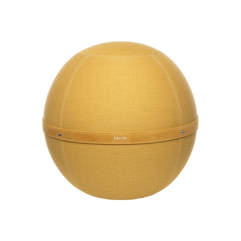 Mobilier - Poufs - Pouf Ballon Original Regular tissu jaune / Siège ergonomique - Ø 55 cm - BLOON PARIS - Safran - PVC, Tissu polyester