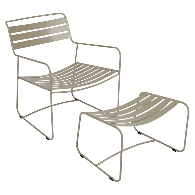 Mobilier - Fauteuils - Set fauteuil & repose-pieds Surprising Lounger   - Fermob - Muscade - Acier