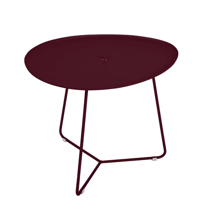 Mobilier - Tables basses - Table basse Cocotte métal violet / L 55 x H 43,5 cm - Plateau amovible - Fermob - Cerise noire - Acier peint