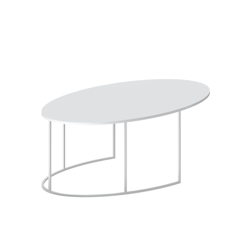 Mobilier - Tables basses - Table basse Slim Irony métal blanc ovale / 86 x 54 x H 31 cm - Zeus - Blanc - Acier