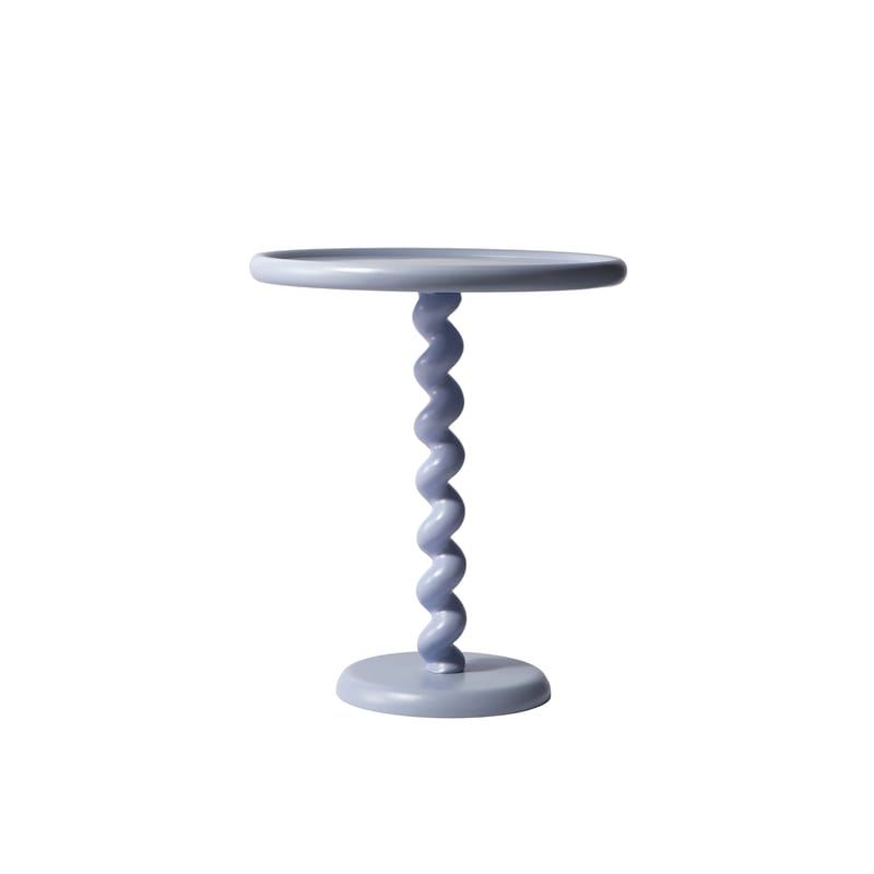 Mobilier - Tables basses - Table d\'appoint Twister métal bleu / Ø 46 x H 56 cm - Fonte aluminium - Pols Potten - Bleu clair - Fonte d\'aluminium