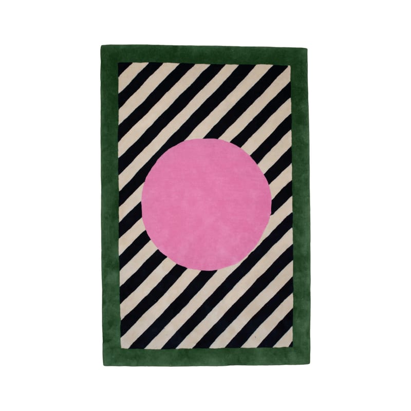 Décoration - Tapis - Tapis Pink Sfera / 210 x 140 cm - Laine tuftée main - COLORTHERAPIS - 210 x 140 cm / Rose - Laine de Nouvelle-Zélande