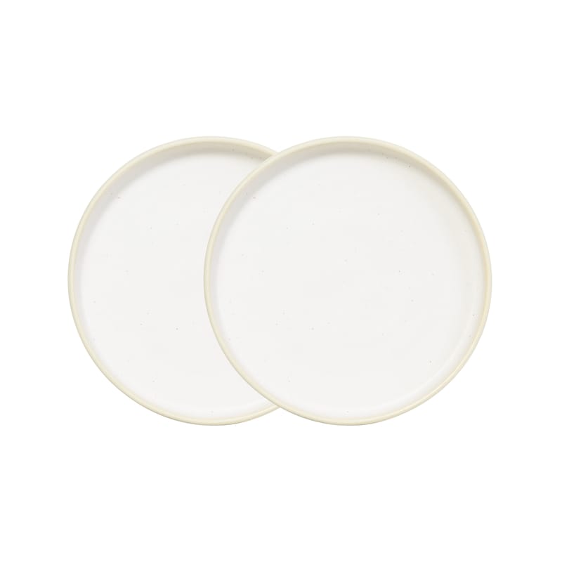 Table et cuisine - Assiettes - Assiette à dessert Otto céramique blanc / Set de 2 - Ø 19 cm - Frama  - Blanc - Grès émaillé