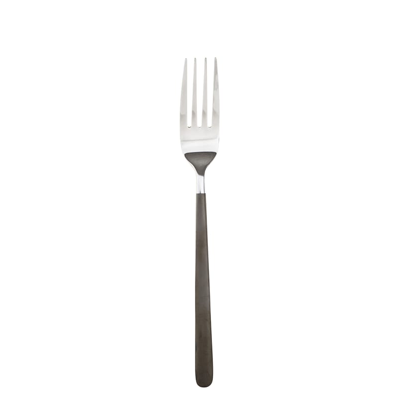 Table et cuisine - Couverts - Fourchette OX métal noir / Manche titanium - House Doctor - Fourchette / Titanium - Acier inoxydable