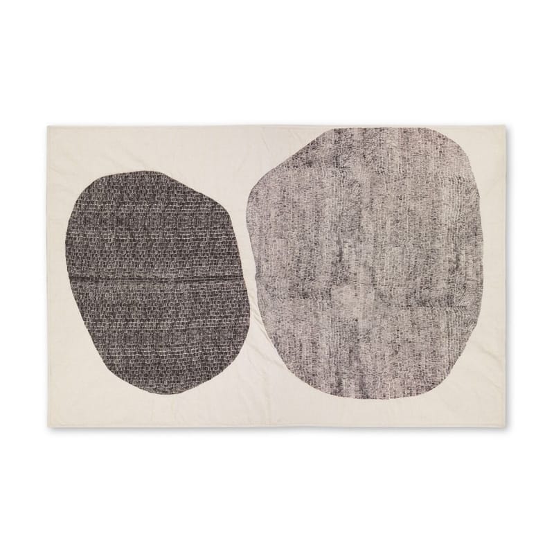 Décoration - Textile - Plaid Stitch tissu blanc noir beige / 130 x 200 cm - Brodé - Tom Dixon - Noir & beige - Coton, Lin, Polyester, Viscose