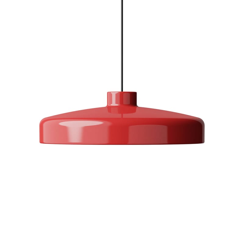 Luminaire - Suspensions - Suspension Lacquer LED Large métal rouge / Ø 50 x H 15,3 cm - NINE - Rouge - Acier