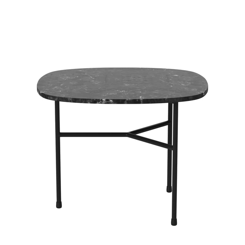 Mobilier - Tables basses - Table basse Pod Small métal pierre noir / 53 x 42 cm - Bolia - Noir - Acier verni, Marbre