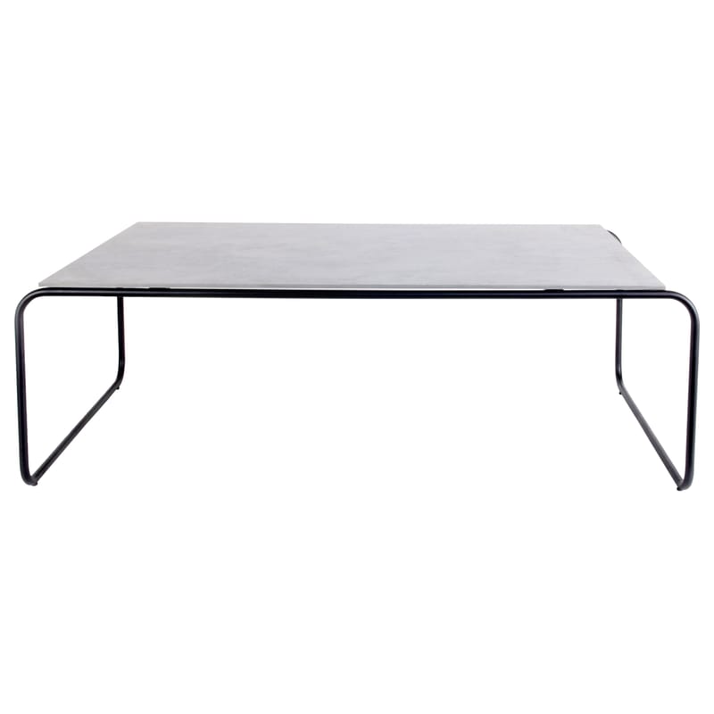 Mobilier - Tables basses - Table basse Yoso Medium métal pierre gris noir / 120 x 69 x H 39 cm - Ciment - XL Boom - Noir / Ciment gris -  Fibre-ciment, Acier laqué époxy