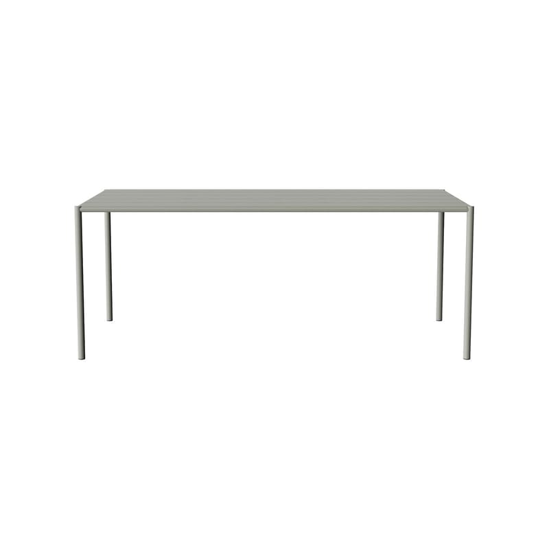 Jardin - Tables de jardin - Table rectangulaire Sine métal gris / 189 x 94,5 cm - NINE - Gris - Acier inoxydable