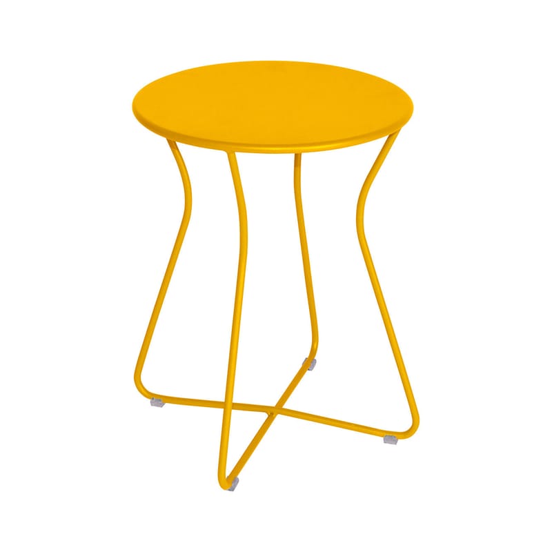 Mobilier - Tables basses - Tabouret Cocotte métal jaune / Table d\'appoint - H 45 cm - Fermob - Miel texturé - Acier