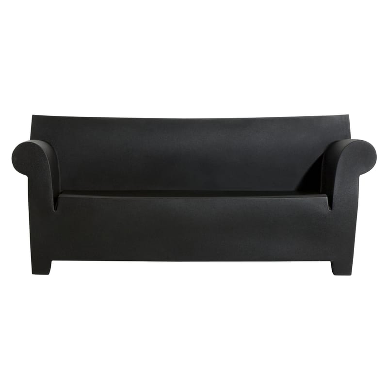 Outdoor - Garden sofas - Bubble Club 2-seater outdoor sofa plastic material black - Kartell - Black - Polythene